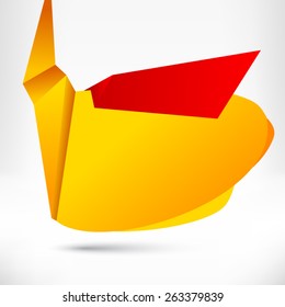 Blank empty speech bubble. Origami banner, background.