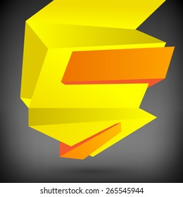 Blank empty speech bubble. Origami banner, background.