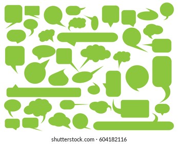 Blank empty speech bubble silhouettes set. Simple flat vector illustration.