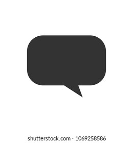 Blank empty speech bubble vector icon in flat style. Dialogue box on white isolated background. Speech message business concept.