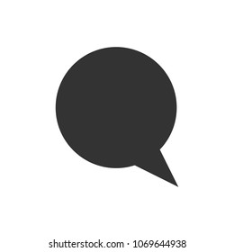 Blank empty speech bubble vector icon in flat style. Dialogue box on white isolated background. Speech message business concept.