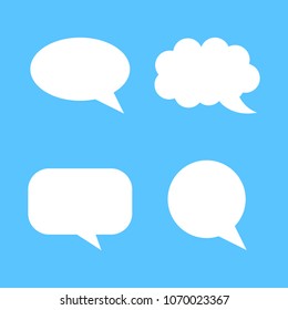 Blank empty speech bubble vector icon in flat style. Dialogue box on white isolated background. Speech message business concept.