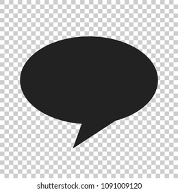 Blank empty speech bubble vector icon in flat style. Dialogue box on isolated transparent background. Speech message business concept.