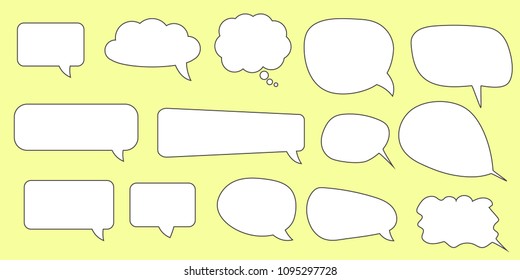 Blank empty speech bubbles.