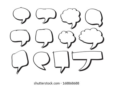 Blank empty speech bubbles 