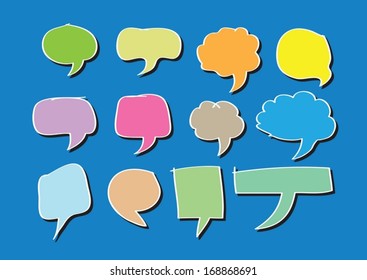 Blank empty speech bubbles 