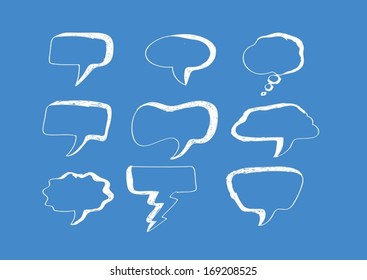 Blank empty speech bubbles 
