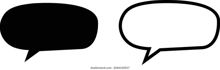 Ícone em branco de balões de fala vazios configurado. Retro colorido elementos de design oferta especial, emblema de bate-papo, preto callout sinal coleção Isolado no fundo transparente. Ilustração vetorial para aplicativo Web.