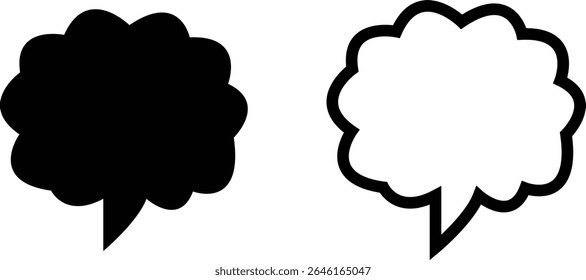 Blank empty speech bubbles chat icon set. Retro colorful special offer design elements, chat emblem, black callout sign collection Isolated on transparent background. Vector illustration for web app.