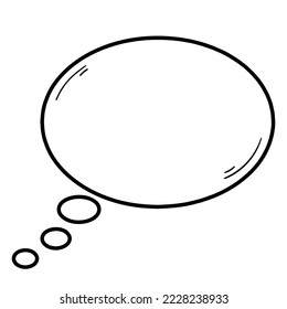 Blank empty speech bubbles. Comic speech bubble. Doodle blank speech bubbles. Hand drawn cartoon thinking bubbles.