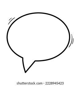 Blank empty speech bubbles. Comic speech bubble. Doodle blank speech bubbles. Hand drawn cartoon thinking bubbles.