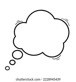 Blank empty speech bubbles. Comic speech bubble. Doodle blank speech bubbles. Hand drawn cartoon thinking bubbles.