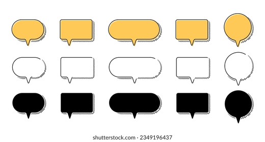 Blank empty speech bubbles design. Dialogue balloon illustration