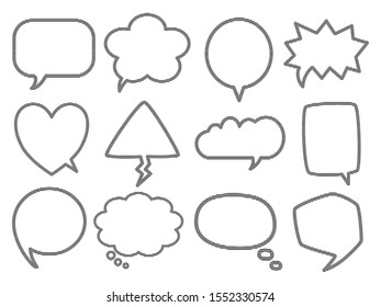 Blank empty speech bubbles for infographics isolated on white background.