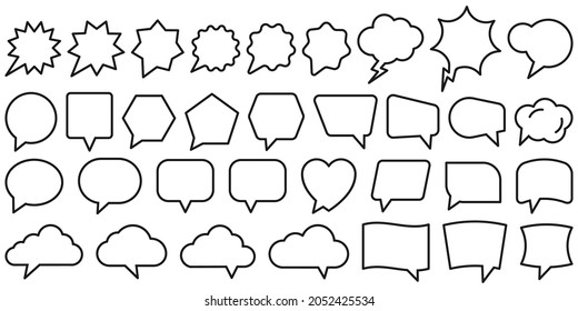Blank empty speech bubbles for infographics. Line icon. Vector illustration. Eps 10.