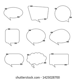 Blank Empty Speech Bubbles with punctuation marks. Different shapes. Vector 