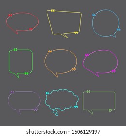 Blank Empty Speech Bubbles with punctuation marks. Different shapes. Vector 