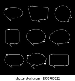 Blank Empty Speech Bubbles with punctuation marks. Different shapes. Vector 