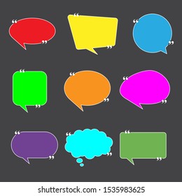 Blank Empty Speech Bubbles with punctuation marks. Different shapes. Vector 