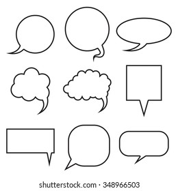 Blank empty speech bubbles set. Collection for infographics vector illustration
