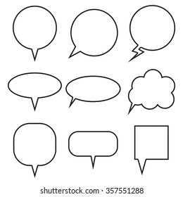 Blank empty speech bubbles set. Collection for infographics vector illustration