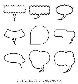 Blank empty speech bubbles set. Collection for infographics vector illustration