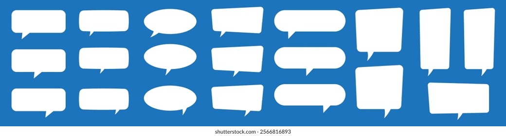 Blank empty speech bubbles. Speak bubble balloon, cartoon chatting box, message box.