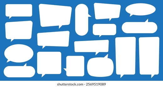 Blank empty speech bubbles. Speak bubble balloon, cartoon chatting box, message box.