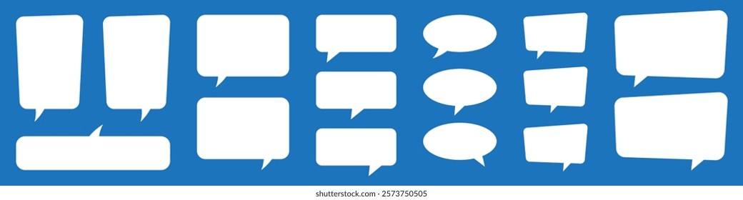 Blank empty speech bubbles. Speak bubble balloon, cartoon chatting box, message box.