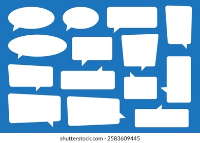 Blank empty speech bubbles. Speak bubble balloon, cartoon chatting box, message box.