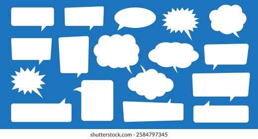 Blank empty speech bubbles. Speak bubble balloon, cartoon chatting box, message box.