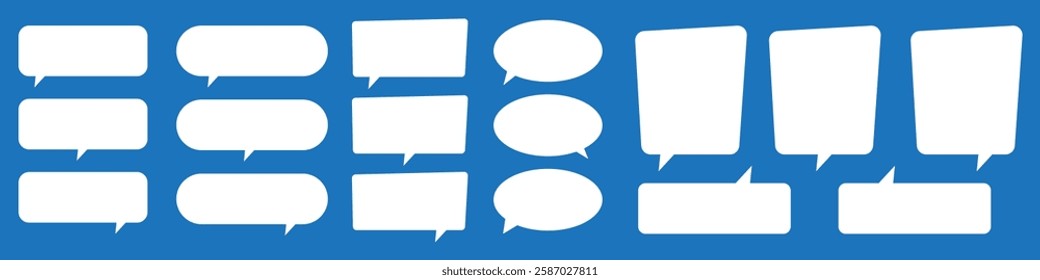 Blank empty speech bubbles. Speak bubble balloon, cartoon chatting box, message box.