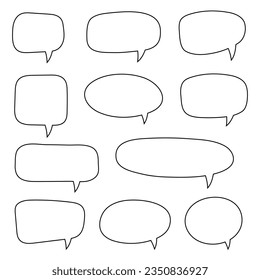Blank empty speech bubbles, speaking or talk bubble, speech balloon, chat bubble line art vector icon for apps and websites..