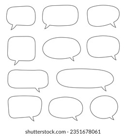 Blank empty speech bubbles, speaking or talk bubble, speech balloon, chat bubble line art vector icon for apps and websites..