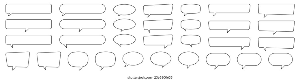 Blank empty speech bubbles, speaking or talk bubble, speech balloon, chat bubble line art vector icon for apps and websites..