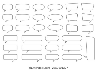 Blank empty speech bubbles, speaking or talk bubble, speech balloon, chat bubble line art vector icon for apps and websites..