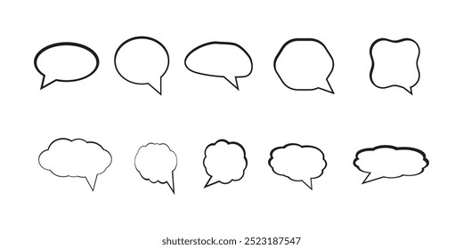 Blank empty speech bubbles vector illustration