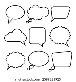 Blank empty speech bubbles vector illustration