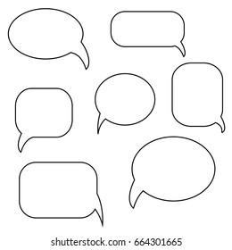 Blank empty speech bubbles, vector illustration