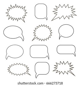 Blank empty speech bubbles, vector illustration