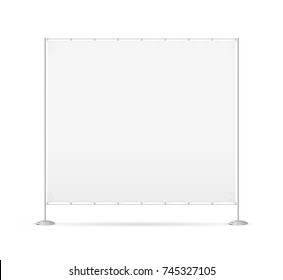 Blank Empty White Banner Billet Press Wall for Promotion, Marketing and Presentation Retail Business. Vector illustration of Symbol Ad