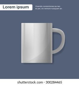 Blank Empty White Coffee Cup Mug Vector Illustration