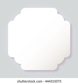 Blank empty white paper frame with soft shadow isolated on gray background. For your text or photo. Vector illustration