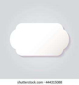 Blank empty white paper frame with soft shadow isolated on gray background. For your text or photo. Vector illustration