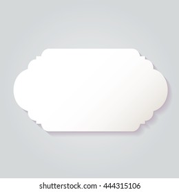 Blank empty white paper frame with soft shadow isolated on gray background. For your text or photo. Vector illustration