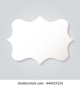 Blank empty white paper frame with soft shadow isolated on gray background. For your text or photo. Vector illustration