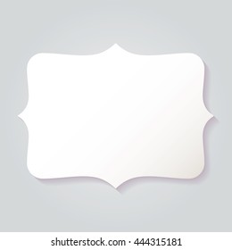 Blank empty white paper frame with soft shadow isolated on gray background. For your text or photo. Vector illustration
