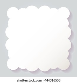 Blank empty white paper frame with soft shadow isolated on gray background. For your text or photo. Vector illustration