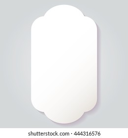 Blank empty white paper frame with soft shadow isolated on gray background. For your text or photo. Vector illustration