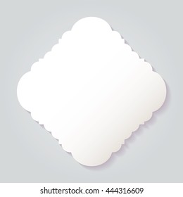 Blank empty white paper frame with soft shadow isolated on gray background. For your text or photo. Vector illustration